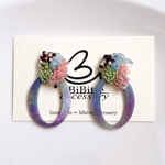 深海のビーズ刺繍イヤリング/ピアス