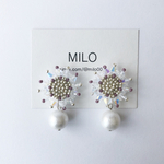 snowflake (パープル)   ビーズ刺繍ピアス/イヤリング