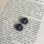 C123 ロシア ガラスボタン 15mm×2個 ブラック