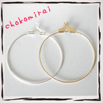 [再販] フープ金具  イヤリング ピアス用    通し穴付き【30mm】