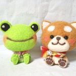 【a様オーダー品】羊毛フェルトの柴犬とカエル