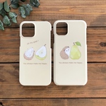 洋ナシとハリネズミスマホケース（iPhone13も対応可能）