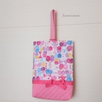 【23cm×30cm】  εïз｡*ピンク×パープルちょうちょεïз｡*上履き入れ(大きめ、マチ付き)✩*॰