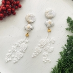 《観覧のみ》お花の刺繍イヤリング／ピアスご購入前にピアスかイヤリングを選択してください。