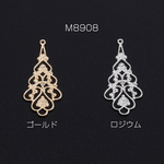 M8908-R 18個   透かしパーツ デザイン カン付き 18×41mm 3X（6ヶ）