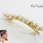 パールバレッタ パール ゴールド バレッタ 結婚式 パーティ 髪飾り ヘッドアクセ ヘアアクセサリー 髪飾り 送料無料