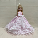 リカちゃんドレスアシンメトリー　ピンク×白