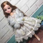 リカちゃん服ワンピース&ショール　〜ホワイトクリスマス〜