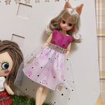【新作】パープルクラウンワンピ☆リカちゃん☆ブライス☆ハンドメイド 