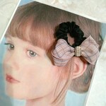 【秋】【シュシュ】【チェック】pink　ヘアアクセサリー　ヘアアクセ