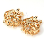 PDT-327-G【2個入り】CZ楕円形クラスプ,CZ oval Style Clasp