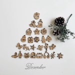 木製 アドベントカレンダー 25種類フルセット レターバナー クリスマス ツリー飾り付け クリスマス飾り クリスマスパーツ