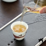 私だけのたからもの。　ポータブル　レザー調収納バッグ付　鹿模様描金　茶具　茶器
