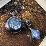 再)★蓄光懐中時計★天体魔法使いの月の満ち欠け(蓄光オルゴナイトフローライト付き)★