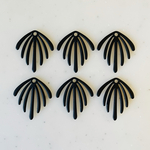 Matte Black Leaf Shaped Pendant Tops
