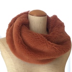 あったかねじりスヌード　ラビット　ライトブラウン