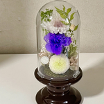 お悔やみの花・器茶色・カーネーションとポンポンマームの仏花・御供　新春送料無料（離島等別途料金かかりましす）