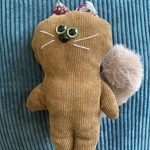 保護猫チャリティぬいぐるみ【茶スエード】