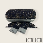 《星柄黒①×ヒッコリー》抱っこ紐カバー3点セット♪