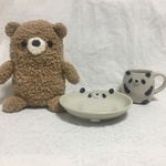 e様ご予約　パンダちゃん食器セット&ブラウンくまちゃんあみぐるみ🐼
