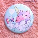 【再々入荷】缶バッチ　アイス猫　アイスぶっかけ