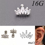 軟骨ピアス キラキラ ティアラ 16g