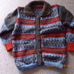 残糸を苦使（駆使）したカウチン風カーディガン