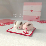 うさ和菓子本舗。おめでた紅白うさまんじゅう🎍✨