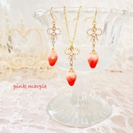 パールリボンといちごのネックレス♡赤