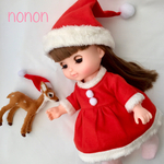 ☆再販☆【送料込み】サンタワンピース＆ぼうし　ソランちゃん　メルちゃんサイズ