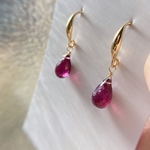 14kgf ロードライトガーネット シンプル ピアス