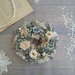Petite Couronne＜bleu clair antique＞＊受注制作＊クリスマスリース＊幸せ舞い込むミニリース ＊プリザーブドフラワー＊花＊ギフト＊結婚祝い