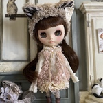 1987 もふもふピンクmonster のワンピース Blythe ブライス アウトフィット 洋服