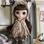 1988 もふもふグレージュmonster のワンピース Blythe ブライス アウトフィット 洋服