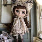 1989 もふもふライトブラウンmonster のワンピース Blythe ブライス アウトフィット 洋服