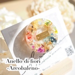Anello di fiori-Arcobaleno- /   お花でリングを象ったレジンヘアゴム・ポニーフック