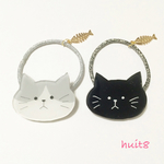 ねこのヘアゴム《プラ板》猫!ネコ!neco!⑬ＢＫ