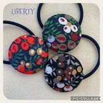 【ミンネ限定価格】★クリスマス★リバティ ウィルトシャースパークル くるみボタン ヘアゴム38mm