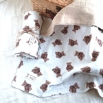 New♡数量限定𓂃くまさん生地の4重ガーゼケット🐻