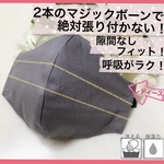 好評再販✨ミスター(濃)グレー【レディース】絶対顔に張り付かない　呼吸がラクなマスク