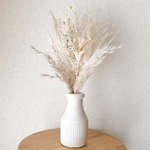 パンパスグラスと小花のミニブーケ　　white beige    ドライフラワー　スワッグ