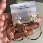 スターゴールドピアス　ゴールドフープピアス