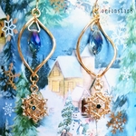 ❄️アイスブルーの雪雫❄️（ゆきしずく）❄️イヤリング🎠ピアス