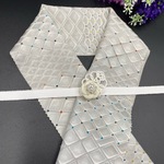 0699半襟&帯留め付き帯締め 総絞り✨一輪挿し
