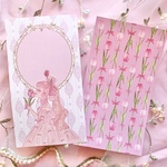 🌷春よ、来い🌷チューリップと女の子の一筆箋🌷