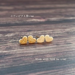 小さい　ハート　のピアスセット　アイボリーとキラキラセット　サージカルステンレス　イヤリング　樹脂ピアス　ノンホールピアス　対応　オールシーズン　使える　軽量　軽い　小さいピアス