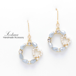 クリスタル×ハートパール(696) ピアス/イヤリング/ノンホールピアス/樹脂ピアス