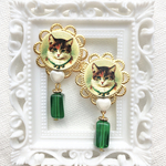 猫のアクセサリー　ピアス　イヤリング　ブローチ　レトロ