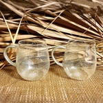 coral (white x silver)/ ビールジョッキ/耐熱マグカップ(2個)360mlペアグラス