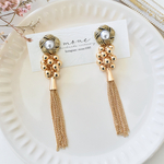 【 ピアス 】アンティーク　パール　チェーン　タッセル　＊　お洒落　  ビーズ　ゴールド　綺麗　結婚式　ウェディング　お呼ばれ　華やか　プレゼント　プチギフト　クリスマス　ギフト　ロング